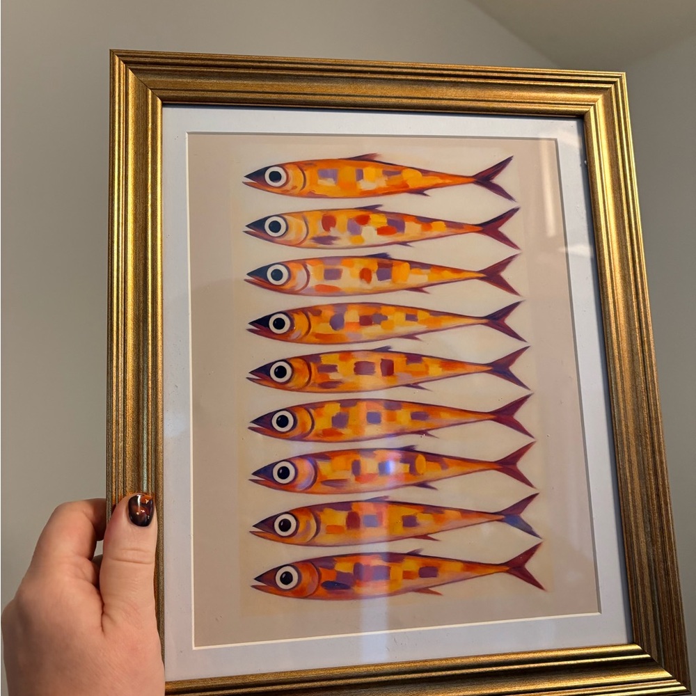 Brand New 8x10 Framed Fish Art Print – Gold Frame Wall Art